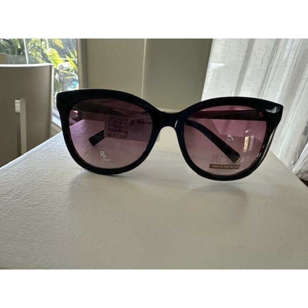 Flower 1008 Iris Sunglasses 54-17-135 Full rim 001 Black Olive Cat UV Rx'able Ne